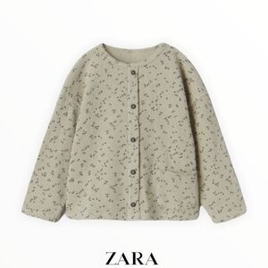 ZARA Kids | Green | FLORAL WAFFLE KNIT TOP